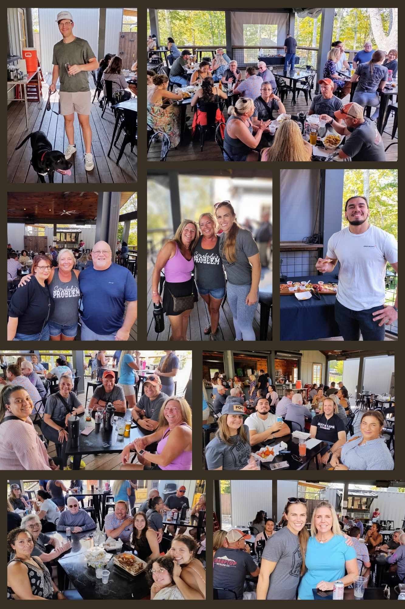 Collage of Grit Life Fitness members celebrating together after Grit for a Cause